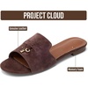 image:imageProject Cloud 100 Genuine Leather Dressy Flat Sandals for Women CannesEspresso