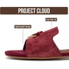 image:imageProject Cloud 100 Genuine Leather Dressy Flat Sandals for Women CannesSangria