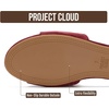 image:imageProject Cloud 100 Genuine Leather Dressy Flat Sandals for Women CannesSangria
