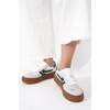 image:imageProject Cloud Lightweight Platform Sneakers for Women FootwearWhitegreen Stripe