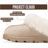 image:image100 Genuine Leather Womens Natural FurLined Clog Slippers for WomenBeige