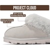 image:image100 Genuine Leather Womens Natural FurLined Clog Slippers for WomenLight Grey Suede