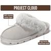 image:image100 Genuine Leather Womens Natural FurLined Clog Slippers for WomenLight Grey Suede