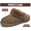 image:image100 Genuine Leather Womens Natural FurLined Clog Slippers for WomenMushroom Suede