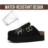 image:imageProject Cloud 100 Genuine Leather Trendy Platform Clogs for Women FootwearStephi  Black