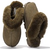 image:image100 Genuine Leather Womens Natural FurLined Clog Slippers for WomenOlive