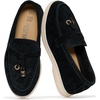 image:imageProject Cloud 100 Genuine Leather Girls Loafers amp Kids Shoes Little IrisBlack Suede