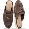 image:imageProject Cloud 100 Genuine Leather Mules for Women  Stylish Womens MulesChocolate Suede