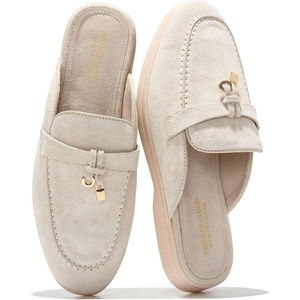 image:imageProject Cloud 100 Genuine Leather Mules for Women  Stylish Womens MulesBeige Suede