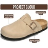 image:image100 Genuine Leather Slipon Footbed Clogs for Women  Fall Shoes for WomenBeige