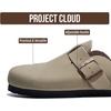 image:image100 Genuine Leather Slipon Footbed Clogs for Women  Fall Shoes for WomenBeige Leather