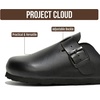 image:image100 Genuine Leather Slipon Footbed Clogs for Women  Fall Shoes for WomenBlack
