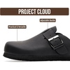 image:image100 Genuine Leather Slipon Footbed Clogs for Women  Fall Shoes for WomenBlack Distressed