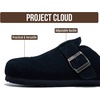 image:image100 Genuine Leather Slipon Footbed Clogs for Women  Fall Shoes for WomenBlack Suede Matte