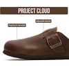 image:image100 Genuine Leather Slipon Footbed Clogs for Women  Fall Shoes for WomenBrown Distressed