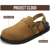 image:image100 Genuine Leather Slipon Footbed Clogs for Women  Fall Shoes for WomenChestnut With Strap
