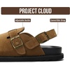 image:image100 Genuine Leather Slipon Footbed Clogs for Women  Fall Shoes for WomenChestnut With Strap