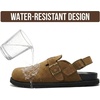 image:image100 Genuine Leather Slipon Footbed Clogs for Women  Fall Shoes for WomenChestnut With Strap