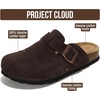 image:image100 Genuine Leather Slipon Footbed Clogs for Women  Fall Shoes for WomenChoco Brown Suede