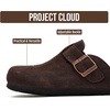 image:image100 Genuine Leather Slipon Footbed Clogs for Women  Fall Shoes for WomenChoco Brown Suede
