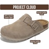 image:image100 Genuine Leather Slipon Footbed Clogs for Women  Fall Shoes for WomenDark Grey Suede