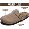 image:image100 Genuine Leather Slipon Footbed Clogs for Women  Fall Shoes for WomenDesert Sand Suede