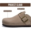 image:image100 Genuine Leather Slipon Footbed Clogs for Women  Fall Shoes for WomenDesert Sand Suede