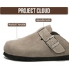 image:image100 Genuine Leather Slipon Footbed Clogs for Women  Fall Shoes for WomenGrey Suede