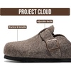 image:image100 Genuine Leather Slipon Footbed Clogs for Women  Fall Shoes for WomenGrey Wool
