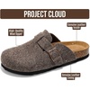 image:image100 Genuine Leather Slipon Footbed Clogs for Women  Fall Shoes for WomenGrey Wool