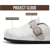 image:image100 Genuine Leather Slipon Footbed Clogs for Women  Fall Shoes for WomenLight Grey Wool