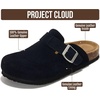 image:image100 Genuine Leather Slipon Footbed Clogs for Women  Fall Shoes for WomenNavy Suede