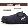 image:image100 Genuine Leather Slipon Footbed Clogs for Women  Fall Shoes for WomenNavy Wool