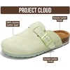 image:image100 Genuine Leather Slipon Footbed Clogs for Women  Fall Shoes for WomenSage Suede