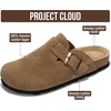 image:image100 Genuine Leather Slipon Footbed Clogs for Women  Fall Shoes for WomenTan Suede