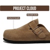 image:image100 Genuine Leather Slipon Footbed Clogs for Women  Fall Shoes for WomenTan Suede