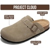 image:image100 Genuine Leather Slipon Footbed Clogs for Women  Fall Shoes for WomenTaupe Suede