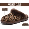 image:image100 Genuine Leather Womens Natural FurLined Clog Slippers for WomenDark Leopard Print Suede
