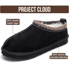 image:image100 Genuine Leather Womens Slippers FurLined Shearling Slippers for WomenBlack