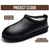 image:image100 Genuine Leather Womens Slippers FurLined Shearling Slippers for WomenBlack Distressed