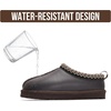 image:image100 Genuine Leather Womens Slippers FurLined Shearling Slippers for WomenBrown Distressed