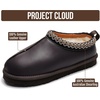 image:image100 Genuine Leather Womens Slippers FurLined Shearling Slippers for WomenBrown Distressed