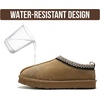 image:image100 Genuine Leather Womens Slippers FurLined Shearling Slippers for WomenChestnut