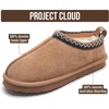 image:image100 Genuine Leather Womens Slippers FurLined Shearling Slippers for WomenChestnut