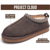 image:image100 Genuine Leather Womens Slippers FurLined Shearling Slippers for WomenChocolate