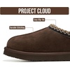 image:image100 Genuine Leather Womens Slippers FurLined Shearling Slippers for WomenDark Chocolate Suede