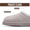 image:image100 Genuine Leather Womens Slippers FurLined Shearling Slippers for WomenGrey Mono Suede