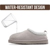 image:image100 Genuine Leather Womens Slippers FurLined Shearling Slippers for WomenGrey Mono Suede
