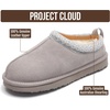 image:image100 Genuine Leather Womens Slippers FurLined Shearling Slippers for WomenGrey Mono Suede