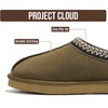 image:image100 Genuine Leather Womens Slippers FurLined Shearling Slippers for WomenOlive